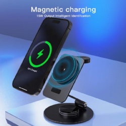 Foldable 15W 3 in 1  magsafe wireless charger for iphone 15/TWS/iwatch                                                            Foldable 15W 3 in 1  magsafe wireless charger for iphone 15/TWS/iwatch