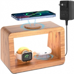 3-in-1 Magsafe Bamboo Wireless Charging Station