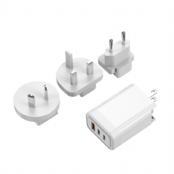 65W 2C1A GaN wall charger with EU/AU/UK Adapter