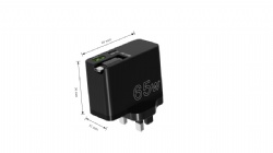 Foldable GaN PD65W wall charger  with retractable cables