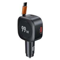 GaN99W Retractable Cable Car Charger