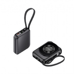 Mini 5000mAh Magsafe power bank with braided charging cable