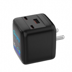 Sensor touch AI TFT GaN 65W wall charger with Dual C port + USBA