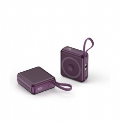 Super mini 10000mAh Magsafe power bank with built in dual charging cables