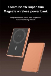 Ultra-thin 7.5mm Semi solid state Magsafe wireless power bank
